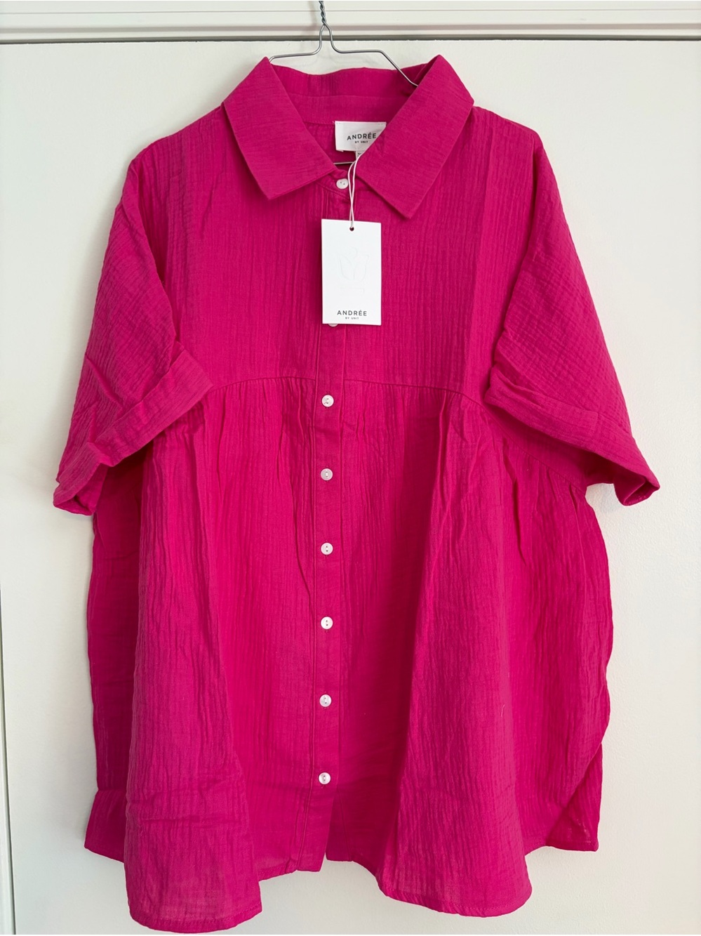 ANDRÉE BY UNIT Fuchsia Button-Front Shirt